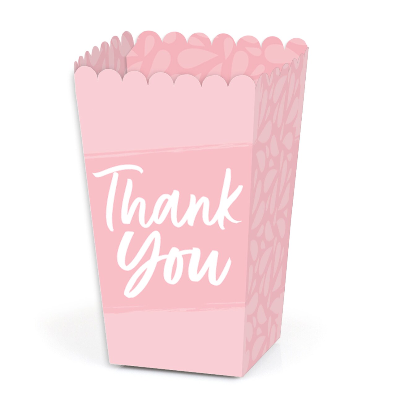Big Dot of Happiness Pink Elegantly Simple - Guest Party Favor Popcorn Treat Boxes - Set of 12